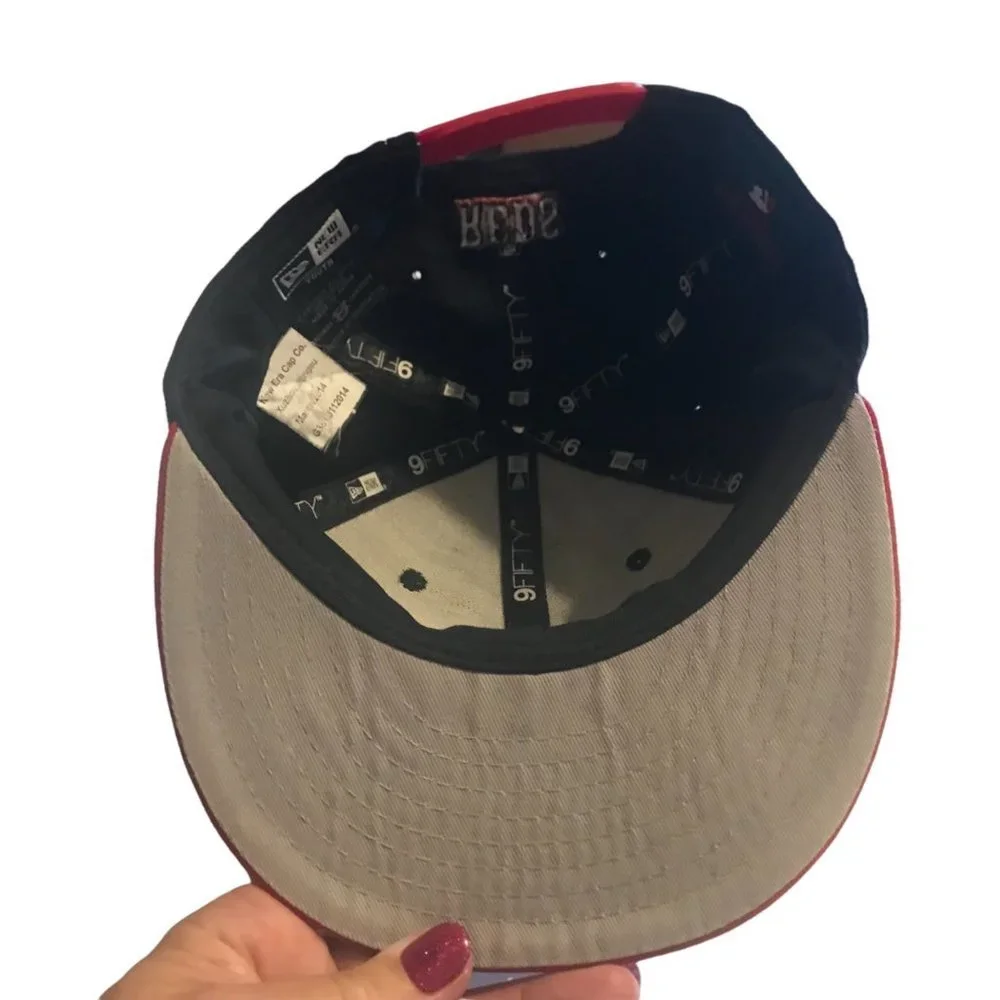 Cincinnati Red Youth Baseball Cap Hat MLB NEW ERA‎ 9FIFTY 100% Wool Snap Back